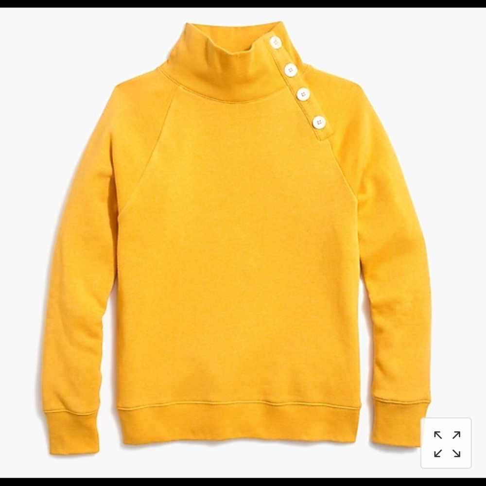 NWT J.Crew Mock Neck Sweatshirt with Buttons